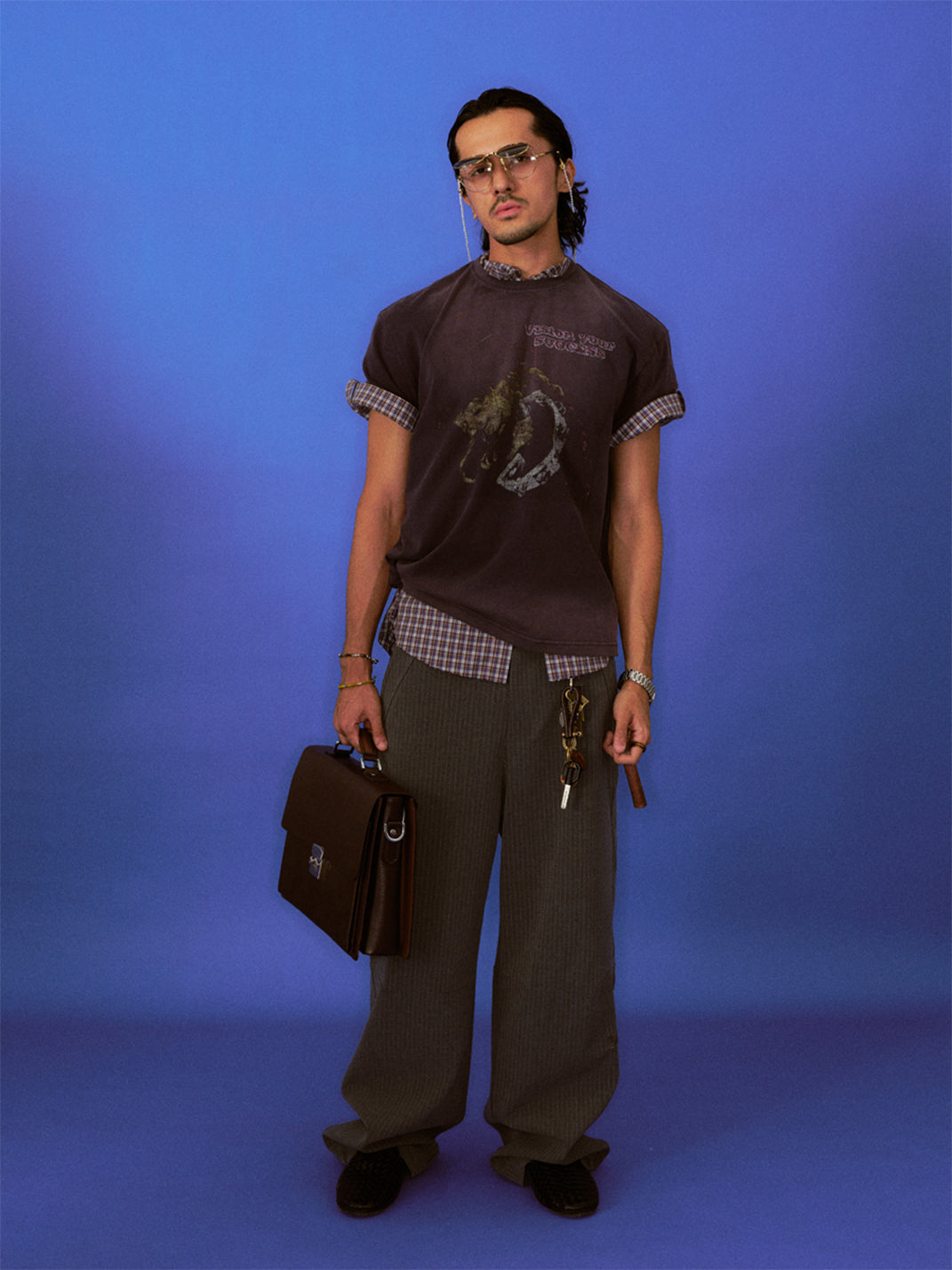 TREclub | Washed Blue Graphic T-Shirt - PSYLOS 1, TREclub | Washed Blue Graphic T-Shirt, T-Shirt, TREclub•JAPAN, PSYLOS 1